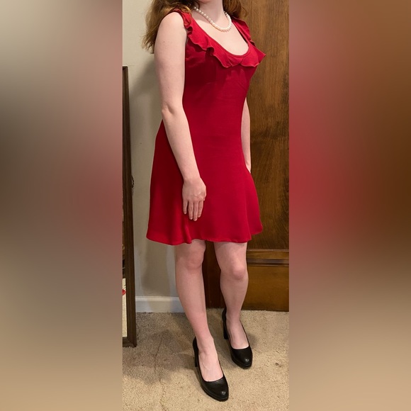 *ONLY DRESS* Nanette Lenore Vintage Red Y2K Coquette Dress Size 6 - Picture 2 of 3